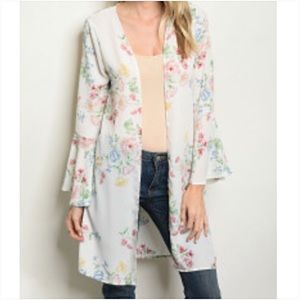Bohemian Cardi Kimono Coverup Bell Sleeves SML